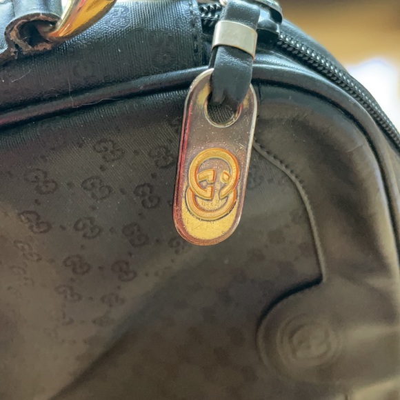 GUCCI 80s black monogram shoulder bag - Picture 4 of 12